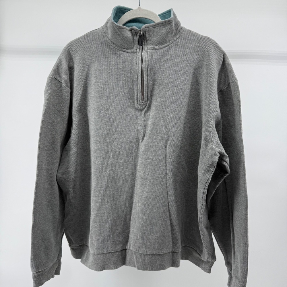 Consensus‎ Sportswear Pullover XL Gray Elbow Patch 1/4 Zip Sweatshirt Dadcore